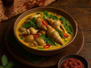 Siput Laut Lemak Pedas dengan Daun Selasih