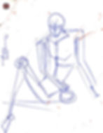 NYSS Sketch for Sculpture (II) New York Studio School, Male Human Figure Sketch