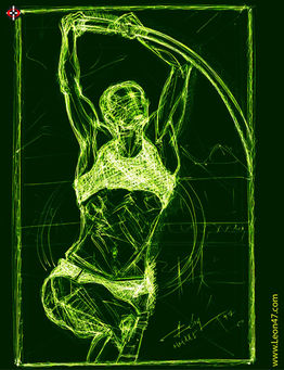 Pole Jump, Pole Vault, Female Athlete, Sport, Figure Drawing, Digital Artwork, Leon 47