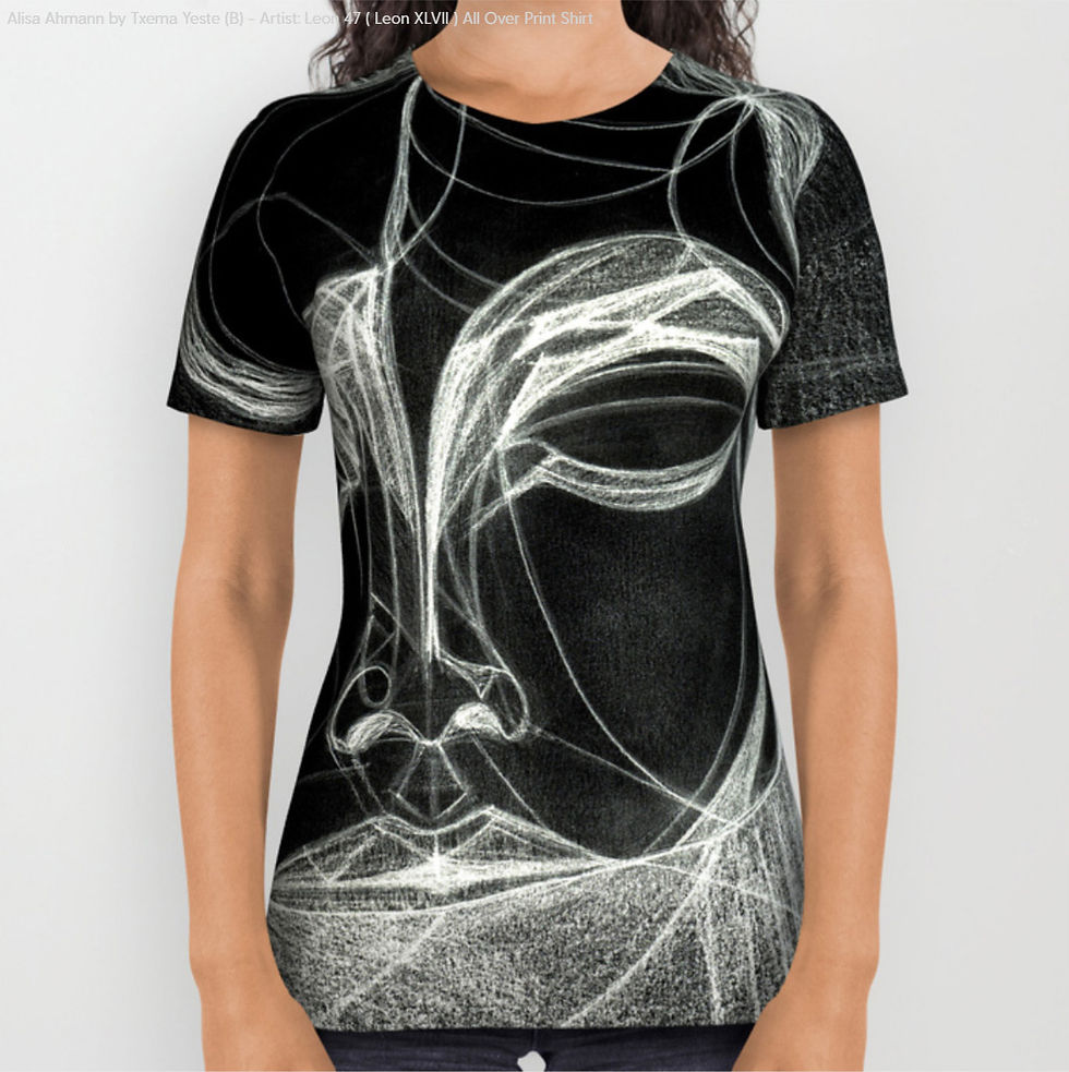 Alisa Ahmann 1- ALL OVER PRINT Black SHIRT | Leon 47 Design from Fashion Photography