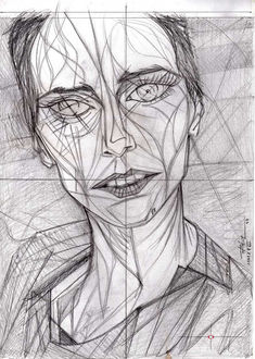 Hannelore Knuts - Donna Enigmatica #3 ( Enigmatic Woman ) Portrait Drawing from Fashion Photography