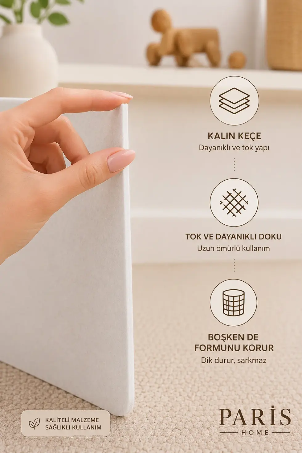 Küçük resim: Kaplumbağa Desenli Kalın Keçe Oyuncak ve Çamaşır Sepeti 34x50 cm Formunu Koruyan