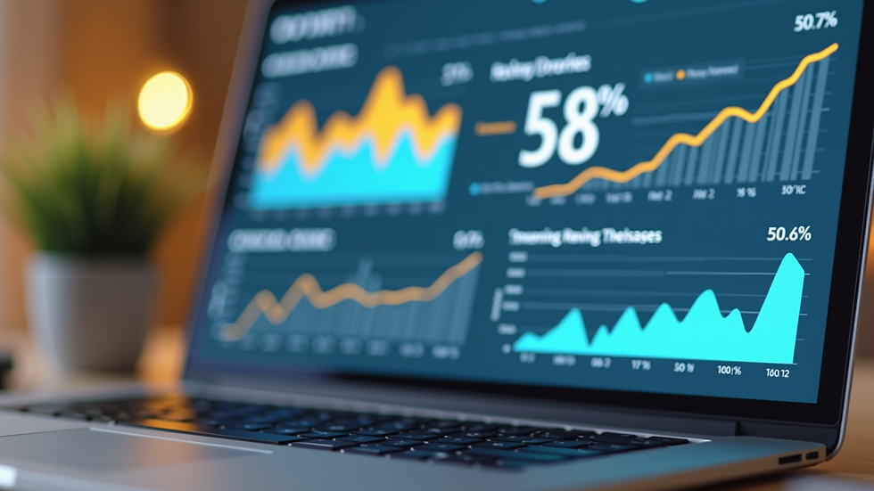 Close-up view of a laptop screen showing lead generation analytics