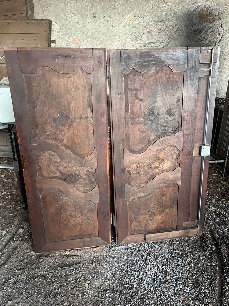 Miniature : Paire de portes XIXème ronce de noyer 