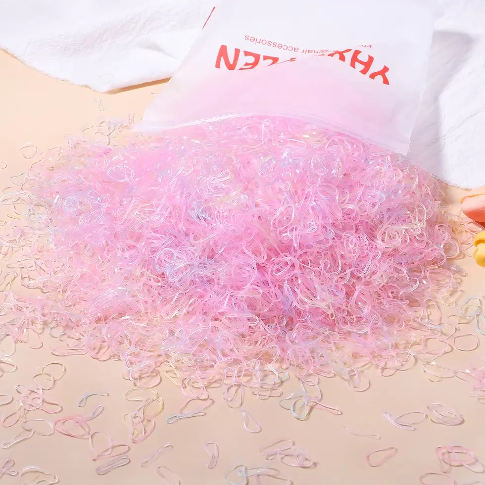 Thumbnail: 500/1000/2000 pcs Girls Colorful Rubber Band Hair Ties