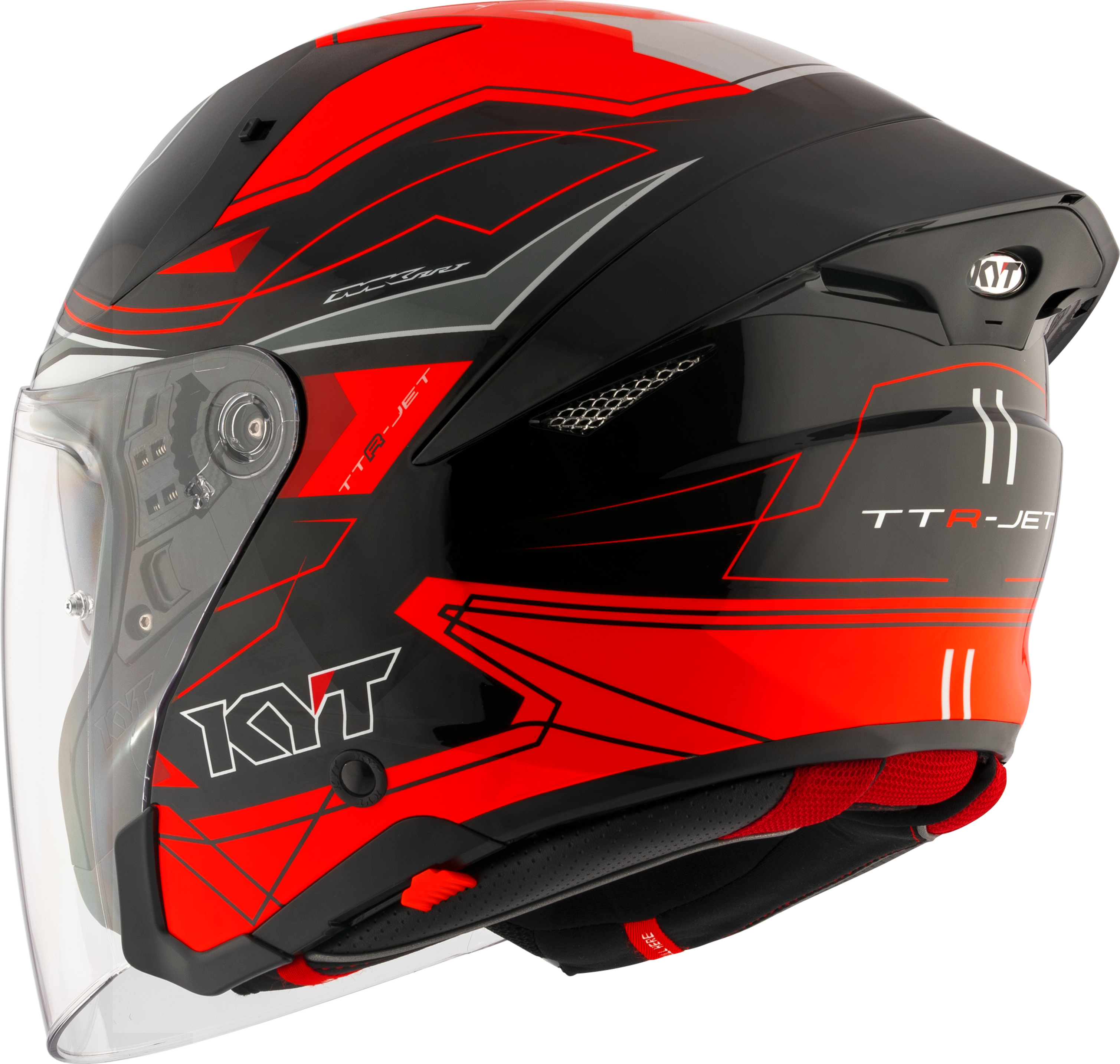 TTR JET Led Red Black Helmet | MKA Motorparts Asia