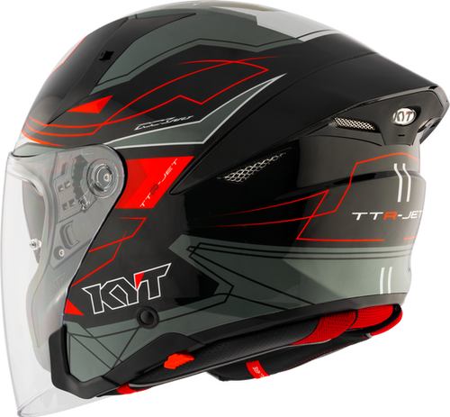 TTR JET Led Grey Black Helmet | MKA Motorparts Asia