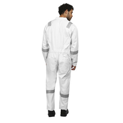 white reflective coverall with water and oil repellent property