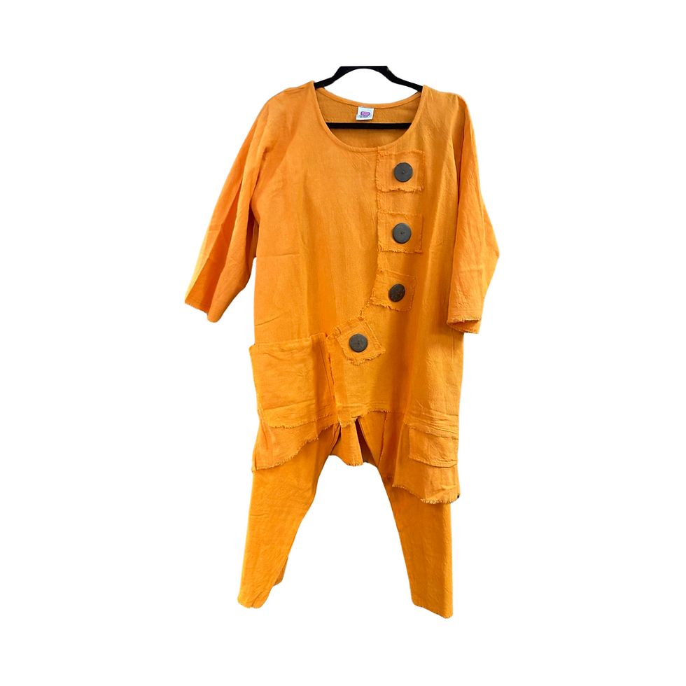 Thumbnail: Gauze, cotton pants set. Available in one size and one size plus