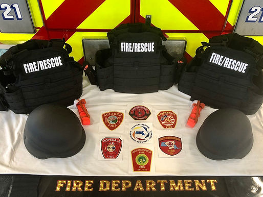 LOCAL FIRE DEPARTMENTS RECEIVE ACTIVE SHOOTER RESPONSE GEAR