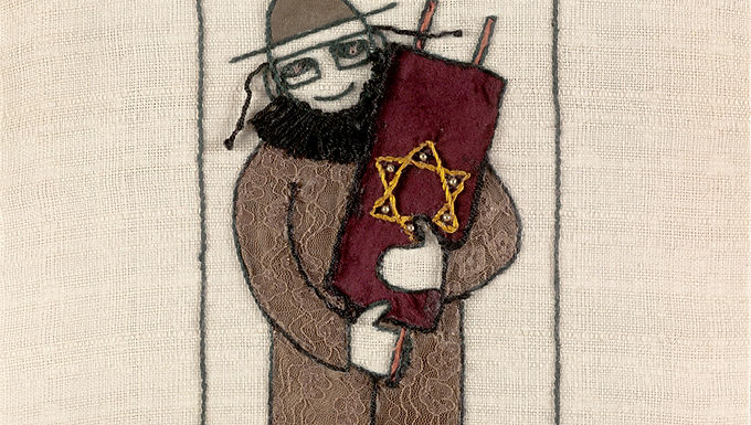 THE TORAH MAN-The Original Hand Embroidered Artwork