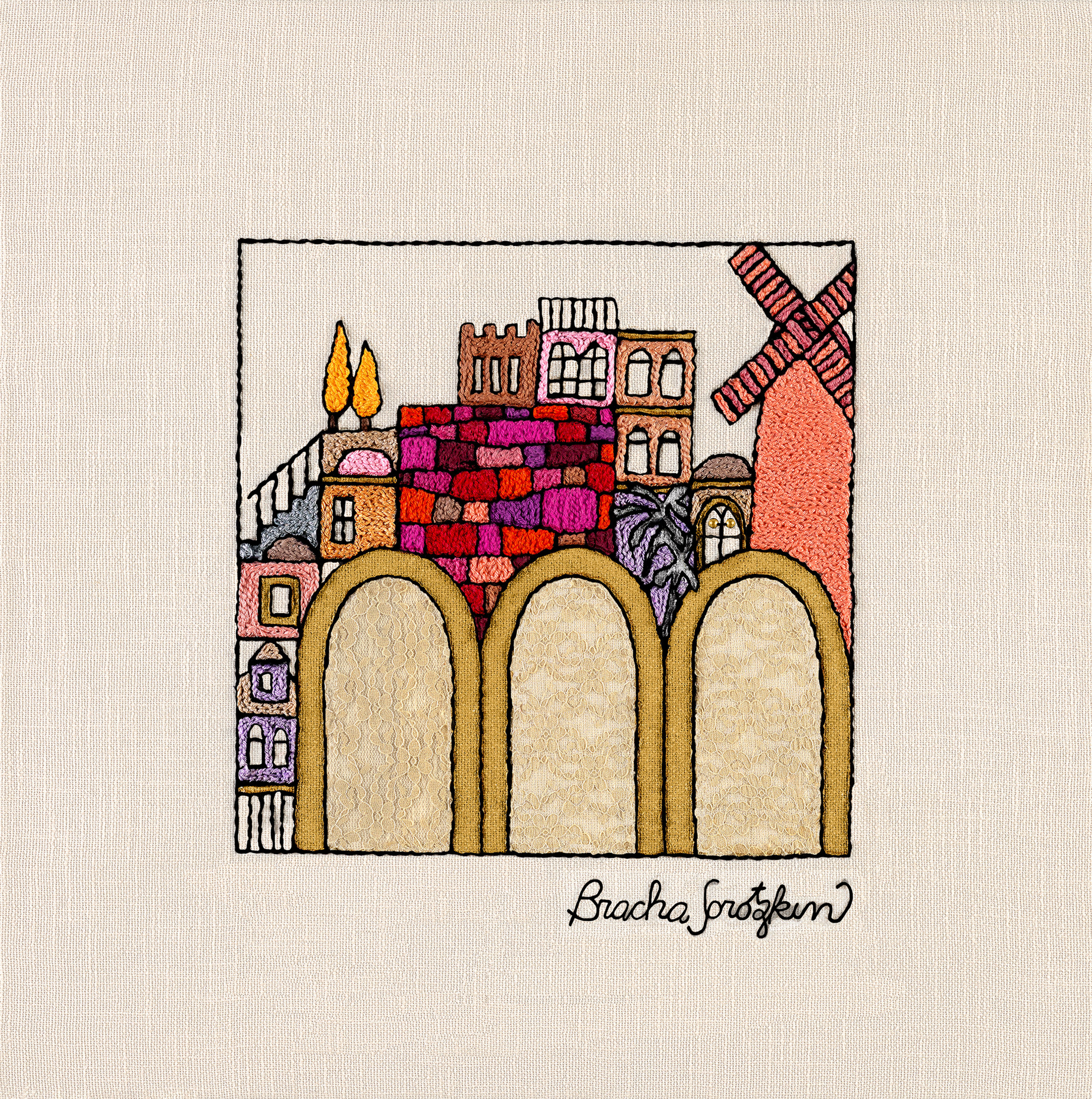 SQUARES-GATES-Mounted Stretched Canvas-45x45-Archival Print