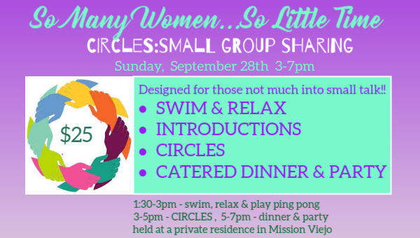 CIRCLES Small Group Sharing with Dinner & Party Afterwards