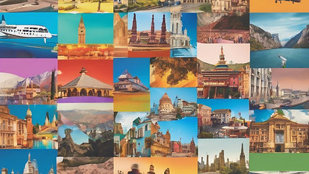 a colorful collage of international travel destinations with no country repeated.jpg
