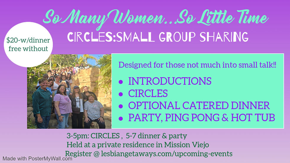 CIRCLES: Small Group Sharing W/Dinner & Party