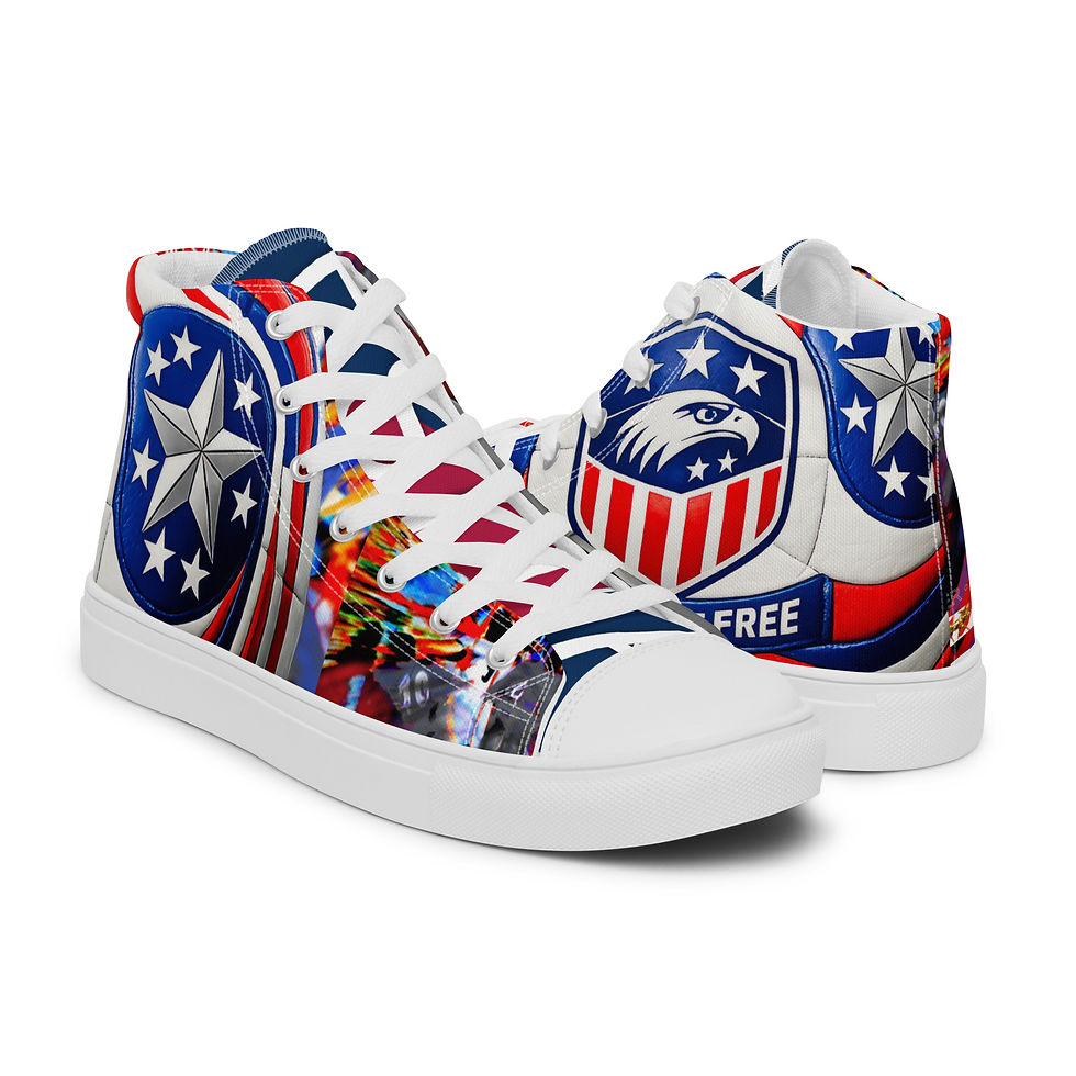 Thumbnail: USA Unisex high top canvas shoes