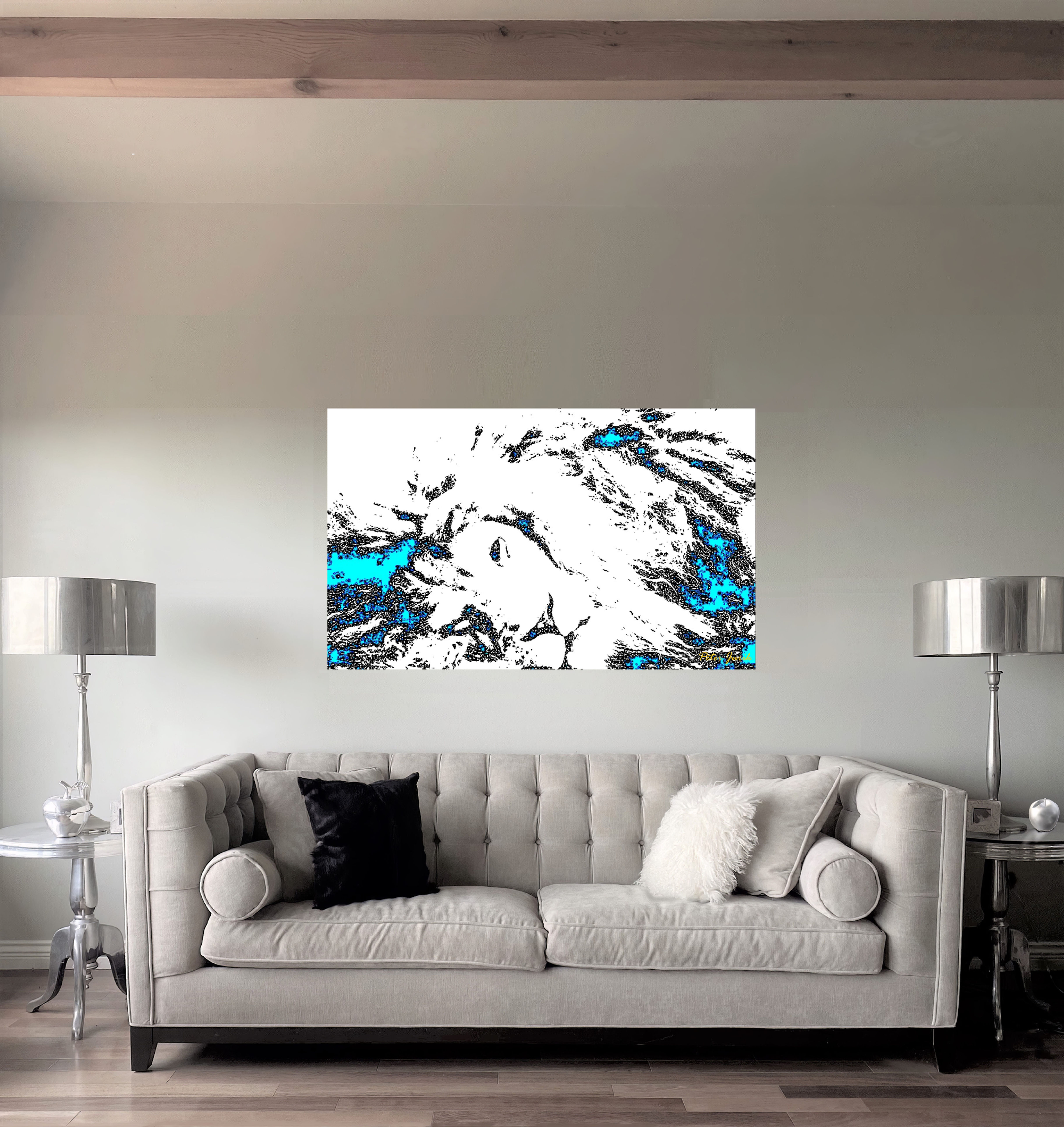 Mesmerizing sleeping lion digital rendering art - by Peter Jurik