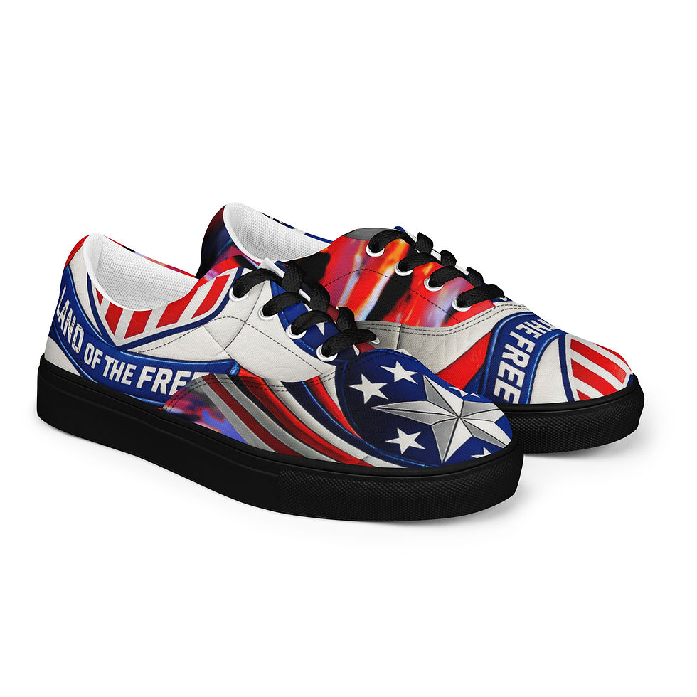 Thumbnail: USA Unisex lace-up canvas shoes
