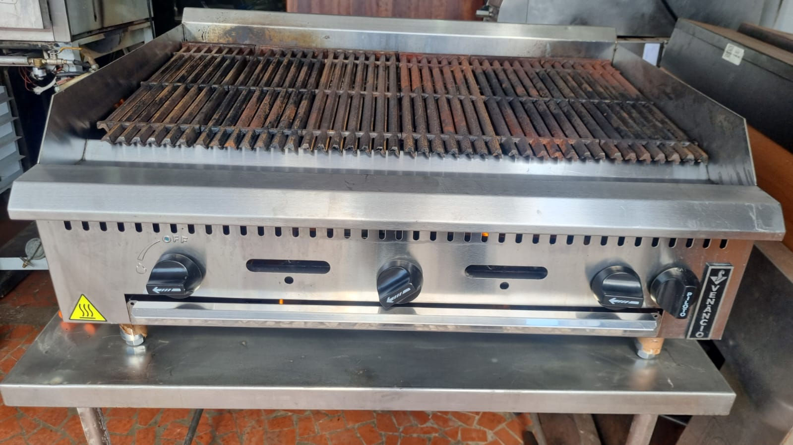 Char Broiler Chapa Grill Industrial a gás de Mesa 90cm Linha Prime VENÂNCIO
