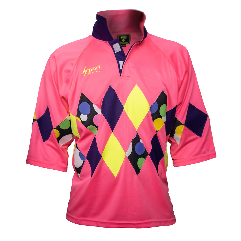Miniatura: Jersey y Bermuda Portero Rombos Rosa Selección Mexicana 90s