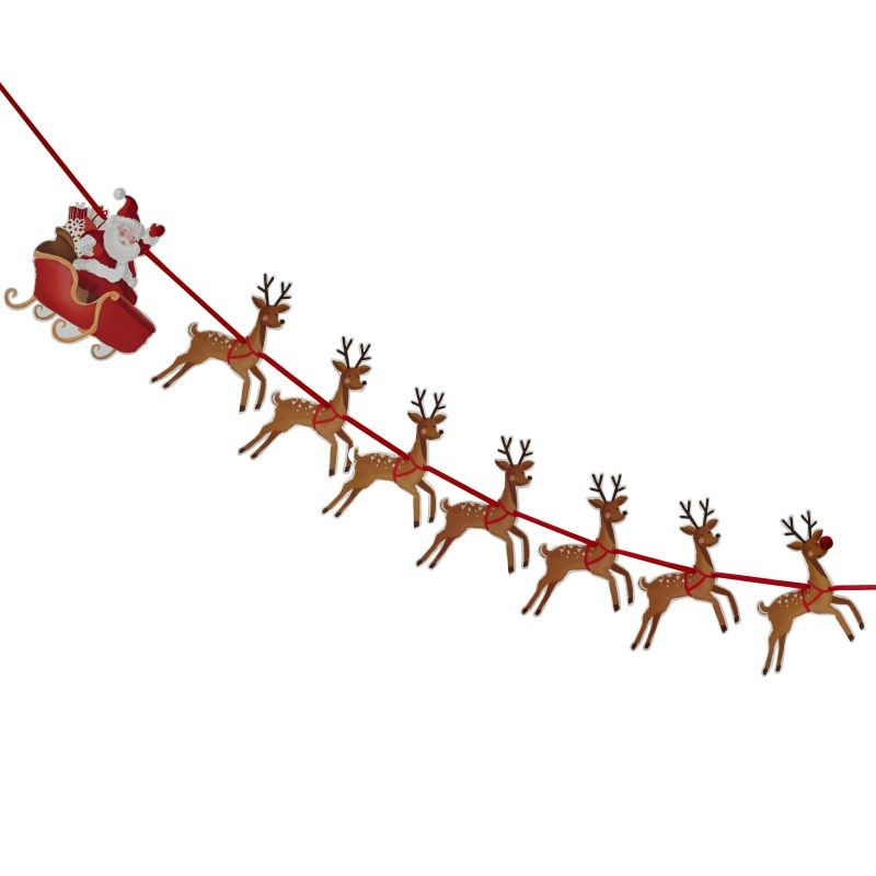 Thumbnail: Festive Reindeer & Santa Sleigh Bunting - Christmas Snowman