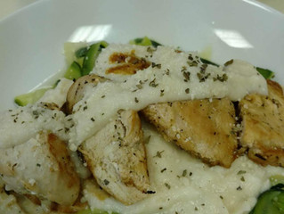 Cauliflower Chicken Alfredo
over Veggetti