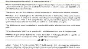 Arrêté municipal - Eclairage public