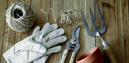 Gardening tools like Felco pruners, Structon shovels, Dramm hoses and more.