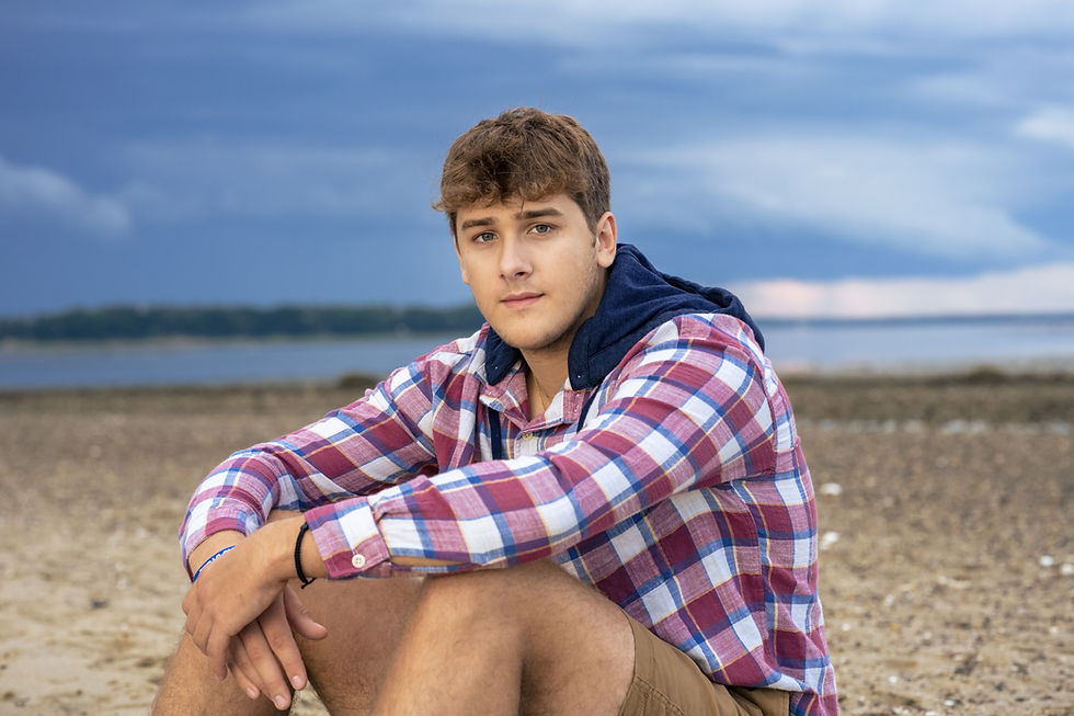 senior boy HS portraits at the beach