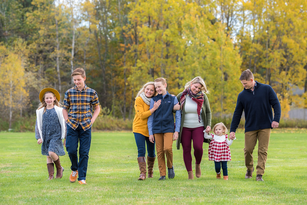 family walking