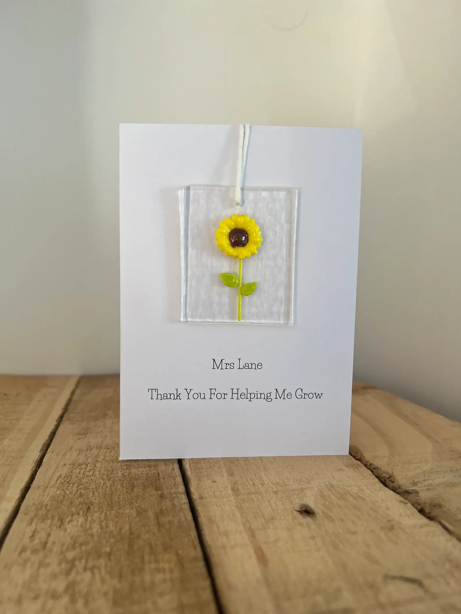 Teacher Thank You Cards with Glass Hanging