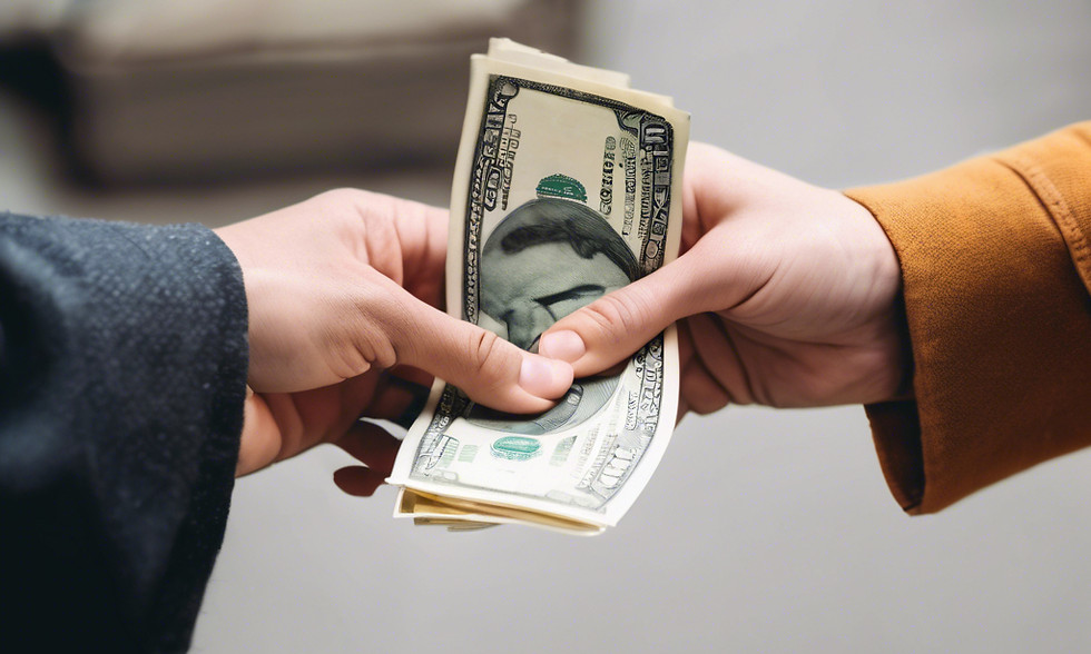 Person handing over money happily.jpg