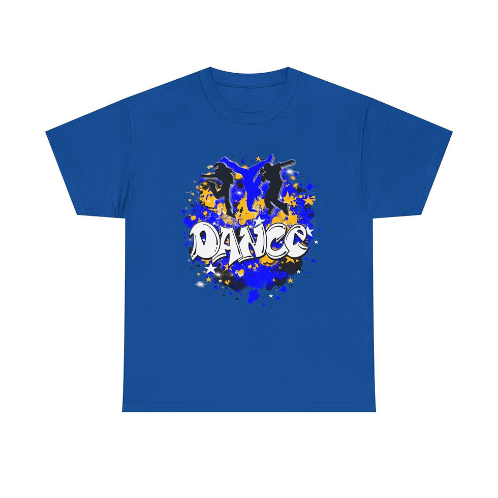 Thumbnail: blue airbrush hip hop dance t-shirt 90's style retro shirt