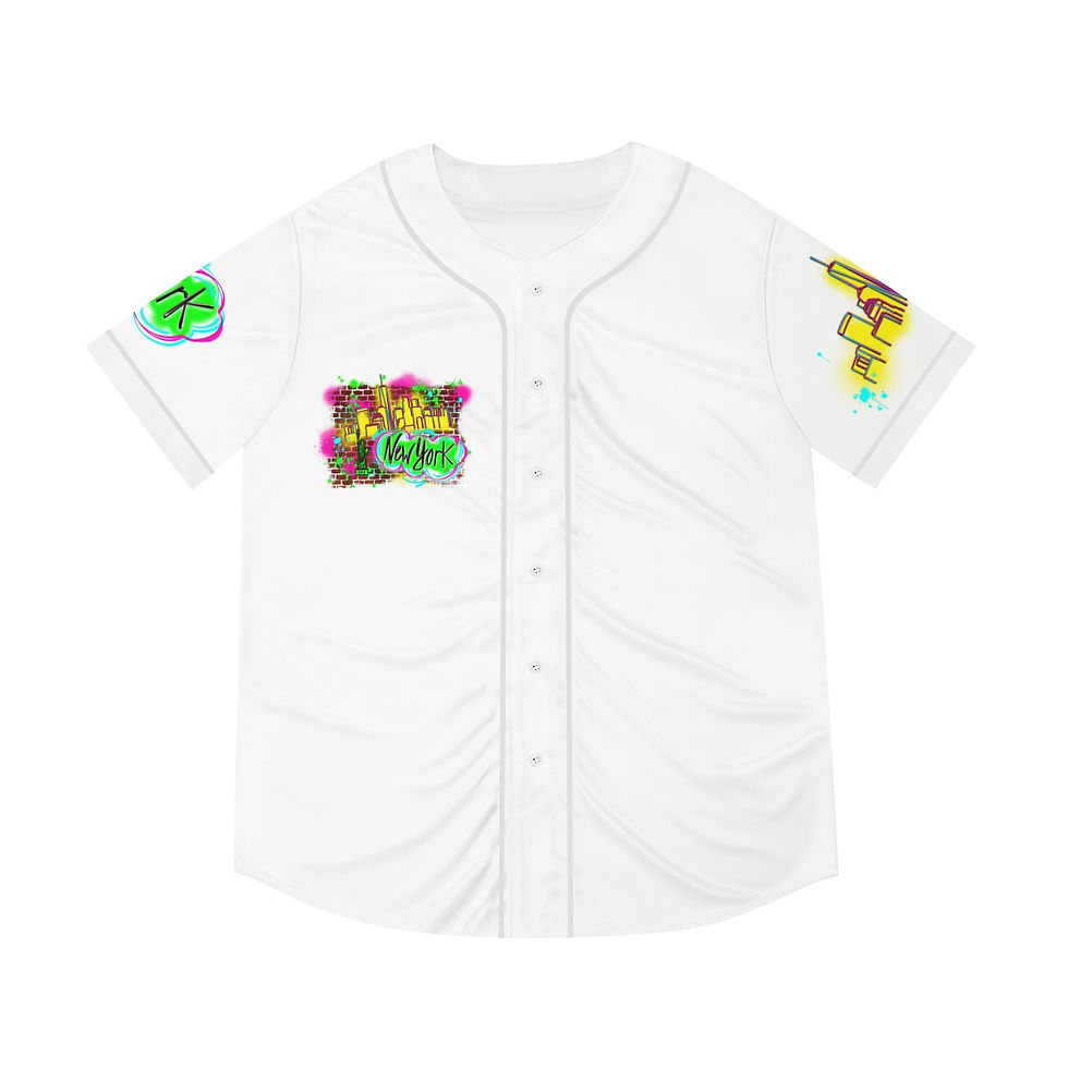 Airbrush Apparel, Old School New York City, NY Men's Baseball Jersey (AOP)