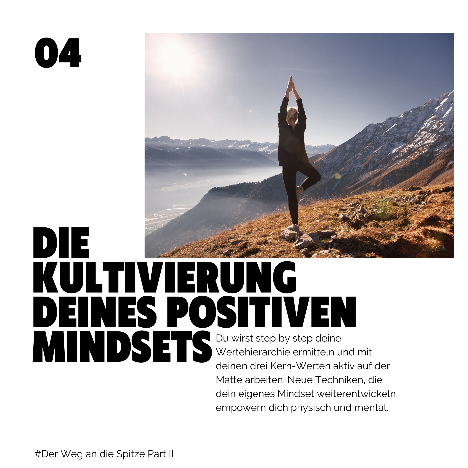 Beschreibung der Inhalte des Online Programms Mountain Mindset von Julia C Woellner