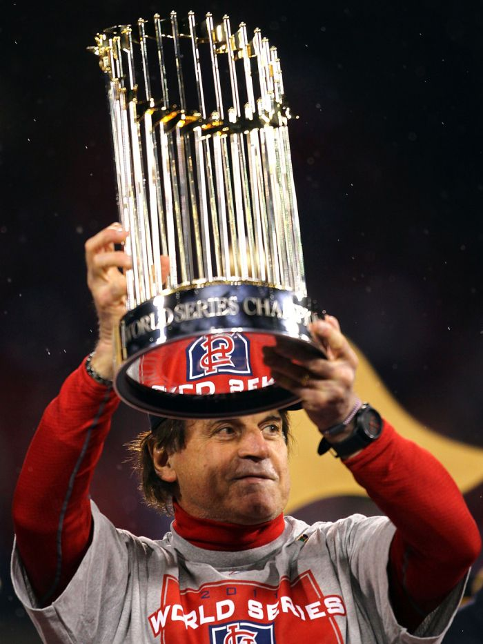 Tony La Russa. Simply the best. Here he is shown holding the 2011 World Series trophy.