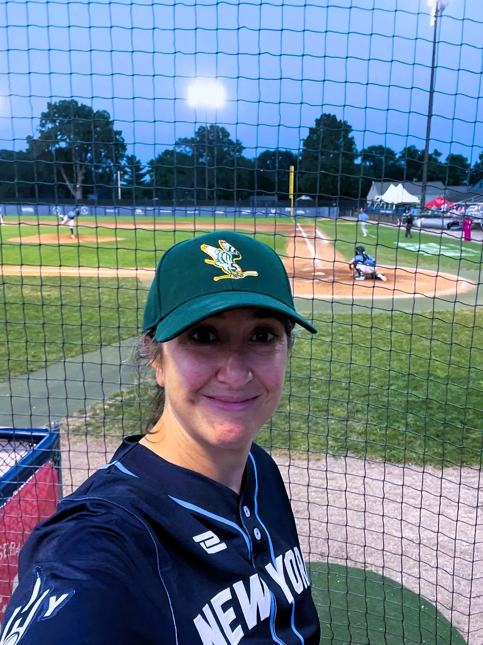 Baseball fan Kathryn Krase at Women's Pro baseball league games in Springfield, Illinois