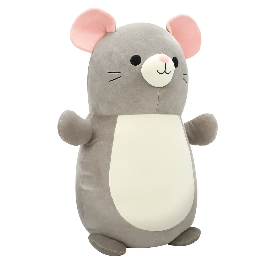 Thumbnail: 26-inches SquishMallows™ Official HugMee Puff Grey Mouse Ultra Soft Stuffed Toy