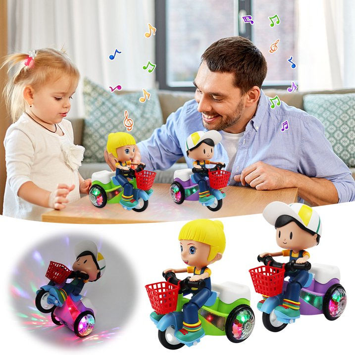 Thumbnail: Electric Stunt Tricycle Spinning Stunt Car Toys 1