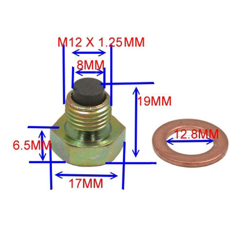 Thumbnail: M12-1.25 Pitch Magnetic Oil Drain Bolt