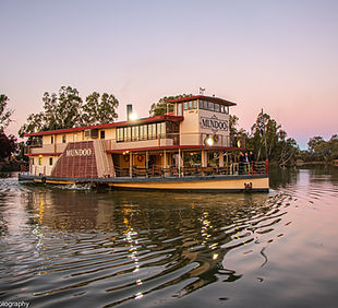 Paddle Boat Mundoo cruising the Murray River on sunset