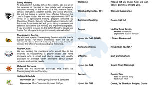 Sunday Bulletin: November 26, 2017