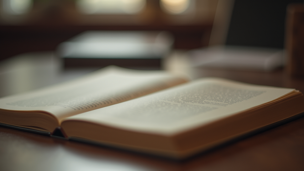 Eye-level view of a legal book on a desk