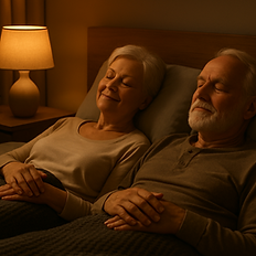 Paar entspannt Progressive Muskelentspannung nach Jacobson gemütlich zu Hause