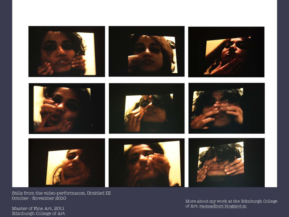 Film stills from Untitled III, video projection and installation, 2010