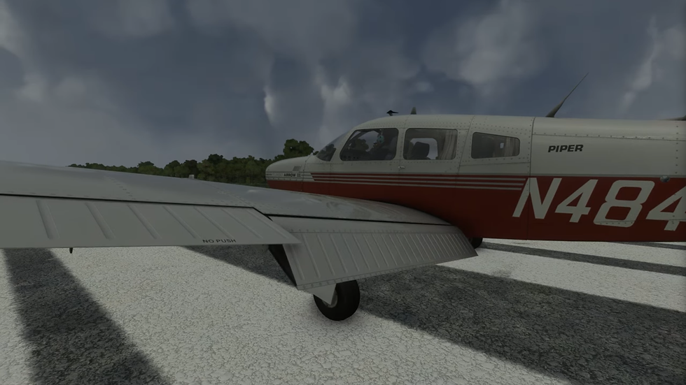 Flaps extended on a Piper Arrow