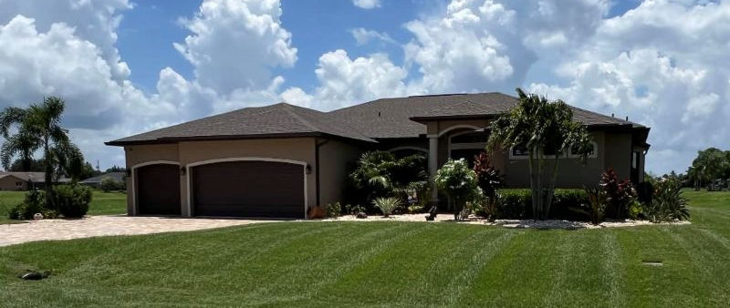 Freshly mowed lawn after lawn care service in North Port