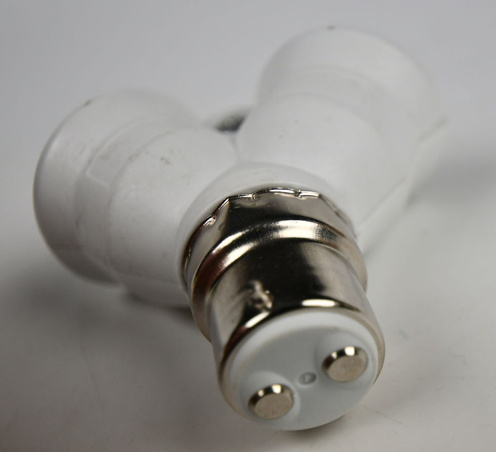 Küçük resim: 1x B22(Screw ) to 2x E27(Bayonet) Splitter Converter Base Socket Bulb Lamp Holde