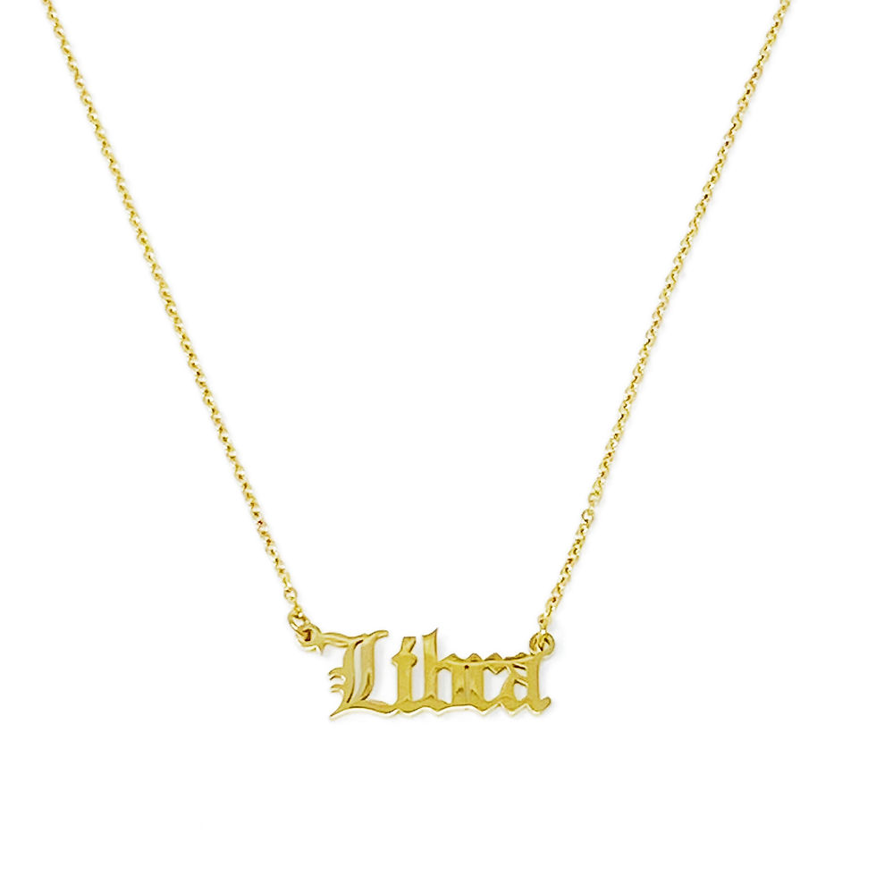 Küçük resim: Old English Zodiac Necklace