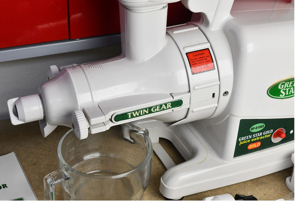 Thumbnail: Tribest Greenpower Twin Gear Gold Cold Masticating Fruit Vegetable Juicer GP-E15